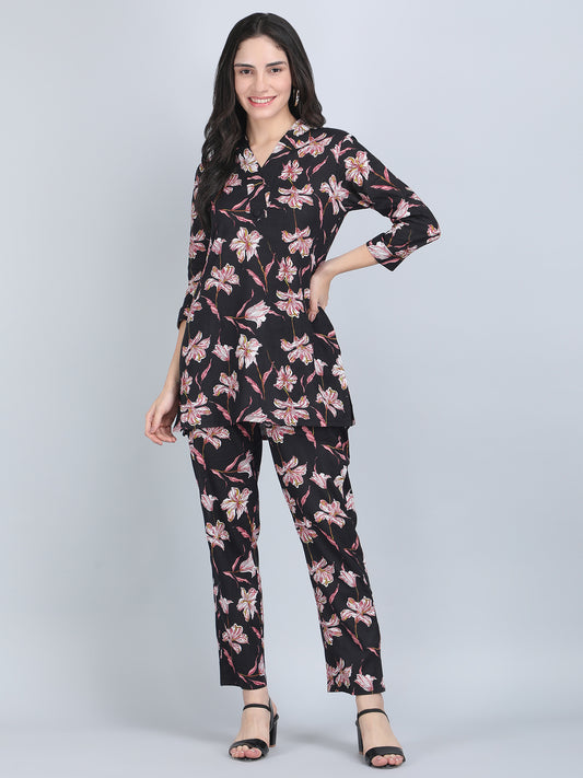 Floral Cotton Kurta With Trouser