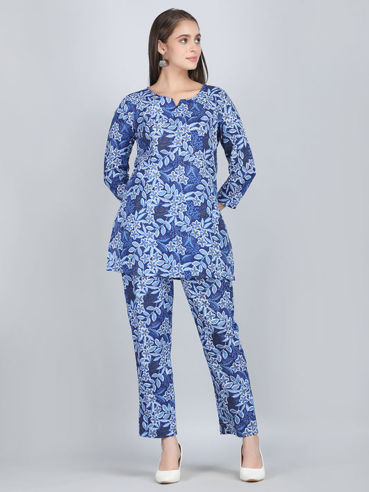 Premium Cotton Floral Loungewear Co-ord Set